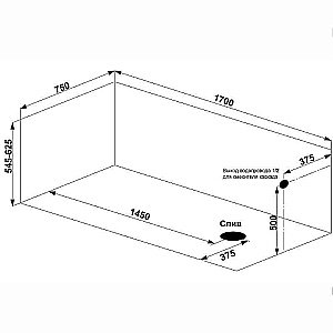Ванна акриловая BAS ВЕСТА 170х75 белая купить в интернет-магазине Sanbest