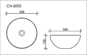 Раковина накладная Ceramica Nova Element CN6002 35 купить в интернет-магазине Sanbest