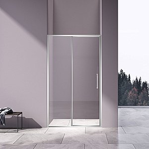 Душевая дверь Vincea Slim 8mm VDP-4SL120CL 120 профиль хром/стекло прозрачное купить в интернет-магазине Sanbest