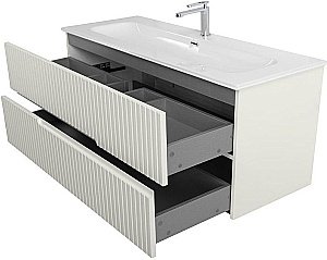 Тумба с раковиной Cezares DUET-N 120 DUET-N-1200-2C-SO-AS-P альпака брашированная для ванной в интернет-магазине Sanbest