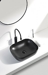 Раковина накладная Aquanet Lake-1-MB 50 245829 черная матовая купить в интернет-магазине Sanbest