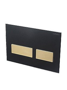 Кнопка для инсталляции Cezares LUX-GN-2-BORO черная глянцевая, брашированное золото купить в интернет-магазине сантехники Sanbest