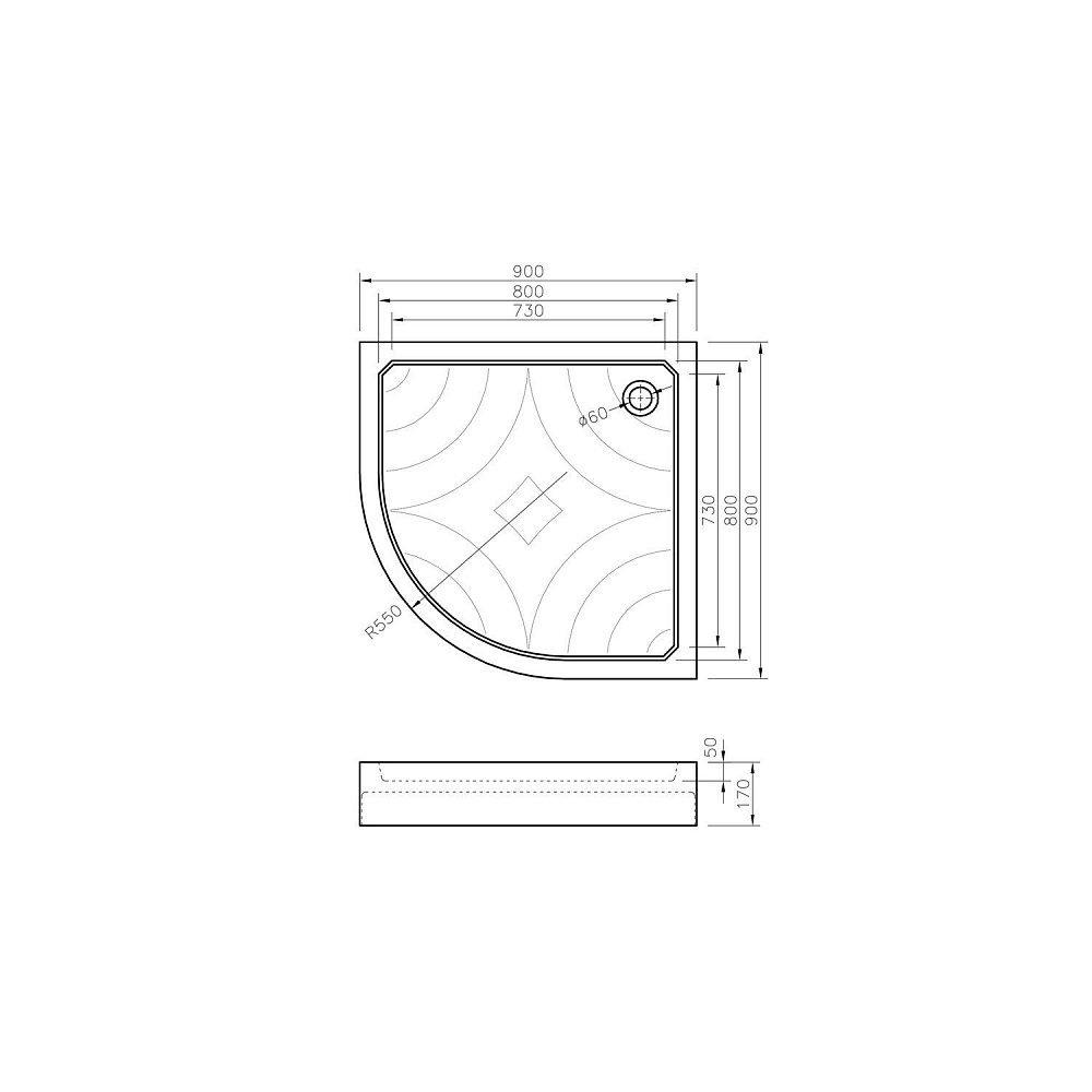 Душевой поддон Koller Pool GRACE90HRH 90x90 акрил купить в интернет-магазине Sanbest