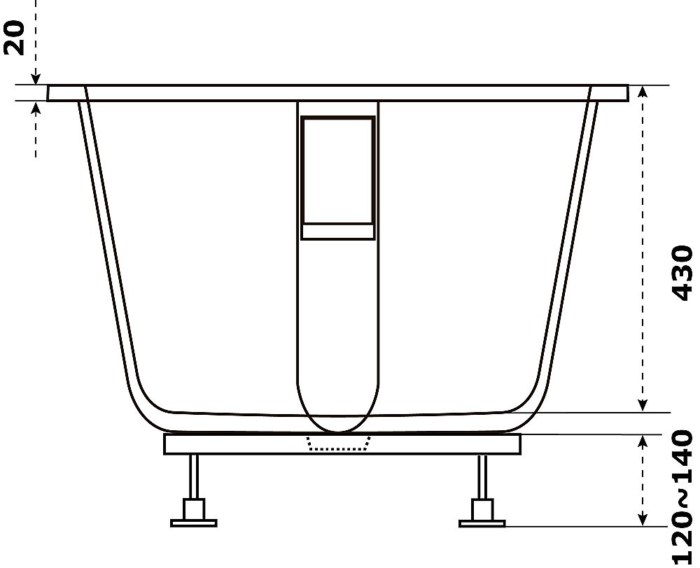 Ванна BAS Афина 150х70 ВА00025 белая купить в интернет-магазине Sanbest