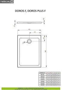 Душевой поддон Radaway Doros F 120x70 купить в интернет-магазине Sanbest