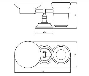Держатель со стаканом и мыльницей настольный Migliore Mirella матовое стекло с декором/золото купить в интернет-магазине сантехники Sanbest