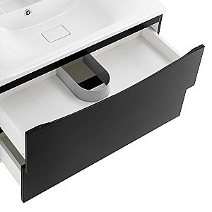 Тумба с раковиной Belbagno MARINO 90 2C-SO/BB900/450-LV-MR-PR Nero Lucido для ванной в интернет-магазине Sanbest