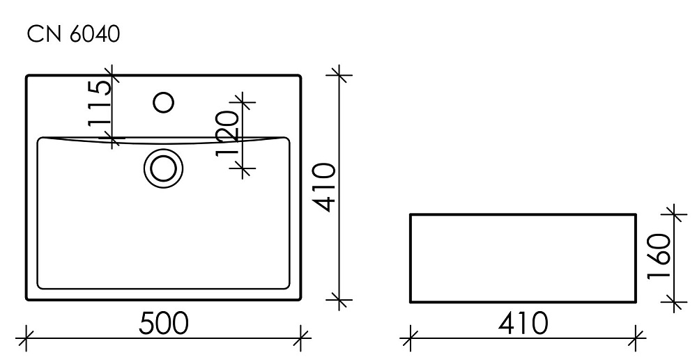 Раковина накладная Ceramica Nova Element CN6040 купить в интернет-магазине Sanbest