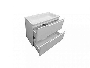 Тумба с раковиной Эстет Kare Luxe 70 подвесная 2 ящика/любой цвет тумбы и раковины под заказ для ванной в интернет-магазине Sanbest