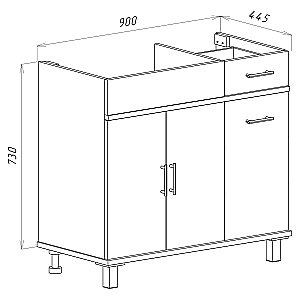Тумба с раковиной Misty Купер - 90 П-Куп01090-012Бк белая для ванной в интернет-магазине Sanbest