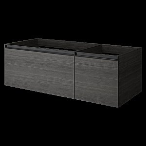 Тумба с раковиной Armadi Art QUATRO 2 120  OAK ANTHRACITE/профиль ANTHRACITE/раковина ANTHRACITE для ванной в интернет-магазине Sanbest