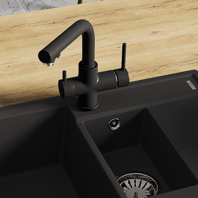 Смеситель для кухни Lemark Comfort LM3061PAN антрацит купить в интернет-магазине сантехники Sanbest