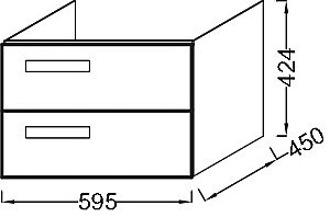 Тумба с раковиной Jacob Delafon RYTHMIK 60 EB1301-E70+EXQ112-Z-00 арлингтонский дуб для ванной в интернет-магазине Sanbest