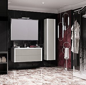 Тумба с раковиной Опадирис РУБИННО 00-00006372 120 серая глянцевая для ванной в интернет-магазине Sanbest