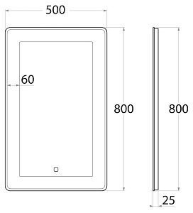 Зеркало с подсветкой ART&MAX LATINA 50x80 в ванную от интернет-магазине сантехники Sanbest