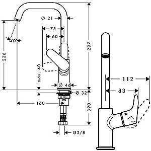 Смеситель для раковины Hansgrohe Focus 31519000 купить в интернет-магазине сантехники Sanbest