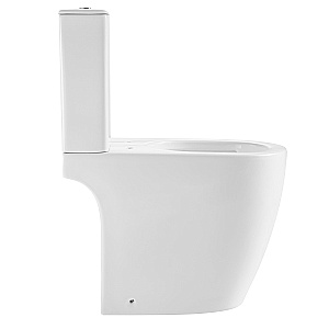 Напольный унитаз-компакт Black&White Gravity 6650W безободковый, слив-торнадо, с крышкой микролифт, с бачком, белый глянцевый купить в интернет-магазине Sanbest