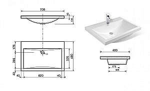 Раковина Эстет Монако 70 цвет по RAL купить в интернет-магазине Sanbest