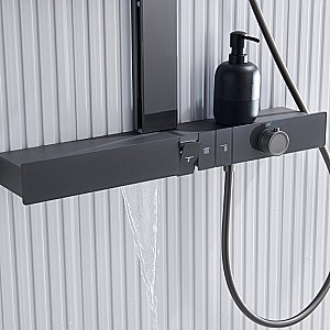 Душевая система Black&White Gravity GH-9005-GM оружейная сталь купить в интернет-магазине сантехники Sanbest