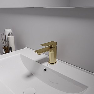 Смеситель для раковины Oliveeka D OL-139003-BG золото матовое купить в интернет-магазине сантехники Sanbest