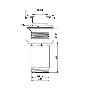 Донный клапан для раковины WONZON & WOGHAND WW-88SS08-MW белый матовый купить в интернет-магазине сантехники Sanbest
