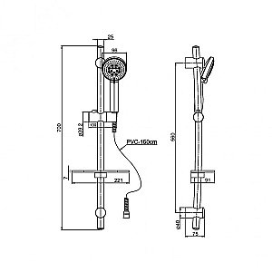 Душевой гарнитур PAINI Monza 50CR124/P20 хром купить в интернет-магазине сантехники Sanbest
