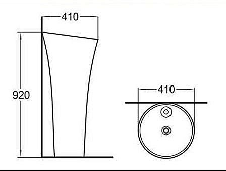 Раковина напольная WeltWasser WW LEERBACH 4141 GL-WT 41 белая купить в интернет-магазине Sanbest