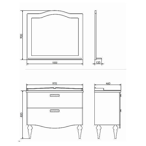 Мебель для ванной Comforty Монако 100 для ванной в интернет-магазине Sanbest