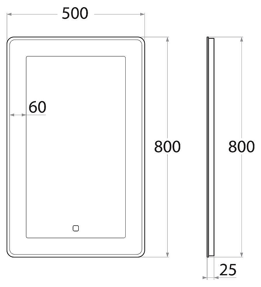 Зеркало с подсветкой ART&MAX LATINA 50x80 в ванную от интернет-магазине сантехники Sanbest