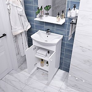 Мебель для ванной Grossman ЭКО 60 106051-2 с зеркалом, белый для ванной в интернет-магазине Sanbest