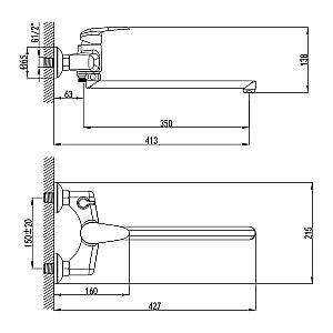 Смеситель для ванны Lemark Pramen LM3317C купить в интернет-магазине сантехники Sanbest