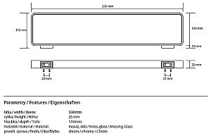 Полка стеклянная Bemeta Solo 139102312 50 купить в интернет-магазине сантехники Sanbest