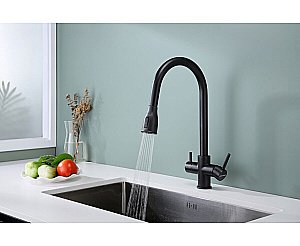 Смеситель для кухни Paulmark Lange La214212-BLM черный  купить в интернет-магазине сантехники Sanbest