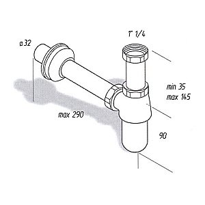 Сифон для раковины Migliore Ricambi ML.RIC-10.102.BR бронза купить в интернет-магазине сантехники Sanbest
