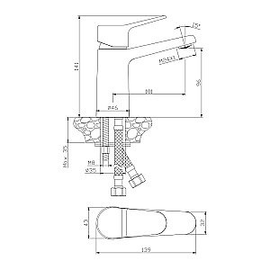 Смеситель для раковины Olive's NEVADA 03100NV хром купить в интернет-магазине сантехники Sanbest