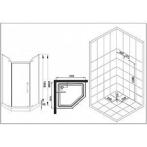 Душевой уголок Esbano ESR-8170 ESUGR8170 100х100 стекло прозрачное/профиль хром купить в интернет-магазине Sanbest