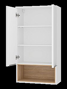Шкаф подвесной Misty Enfida 60 ENF-08060-011 Белый / Дуб Сонома светлый для ванной в интернет-магазине сантехники Sanbest