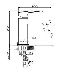 Смеситель для раковины Koller Pool Line LN0200 купить в интернет-магазине сантехники Sanbest