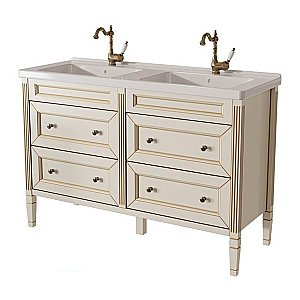 Тумба с раковиной с 2-мя ящиками Caprigo ALBION–promo 125 бежевая для ванной в интернет-магазине Sanbest