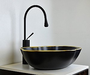 Раковина накладная Bronze de Luxe 50 1395 черная матовая купить в интернет-магазине Sanbest