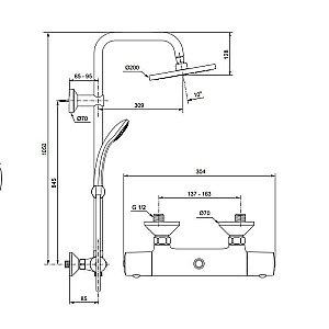 Душевая система Ideal Standard IdealRain Eco A6037AA купить в интернет-магазине сантехники Sanbest