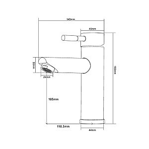 Смеситель для раковины Orange Steel M99-021b черный купить в интернет-магазине сантехники Sanbest