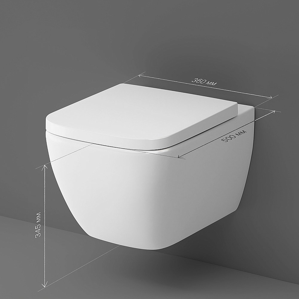 Унитаз подвесной AM.PM Gem C901701SC белый, безободковый купить в интернет-магазине Sanbest