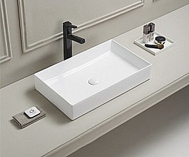 Раковина накладная Gid Geometrico 60,5 N9496 51228 белая купить в интернет-магазине Sanbest