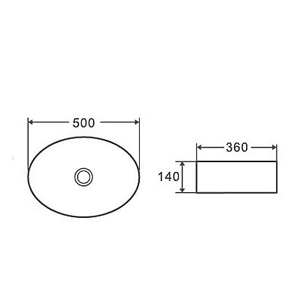 Раковина D&K Matrix 50х36 DT1390316 белая купить в интернет-магазине Sanbest