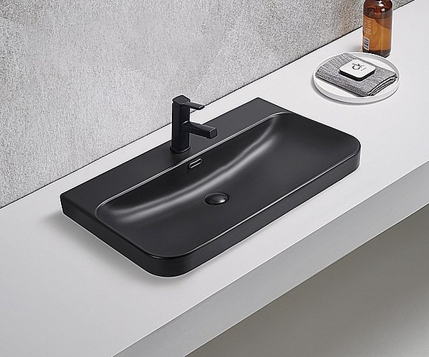 Раковина встраиваемая Gid Bm9580s черная матовая купить в интернет-магазине Sanbest
