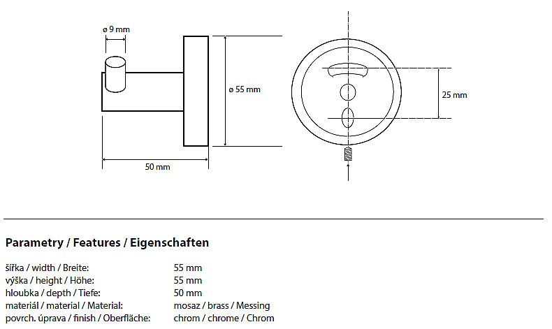 Крючок Bemeta Omega 104106032 купить в интернет-магазине сантехники Sanbest