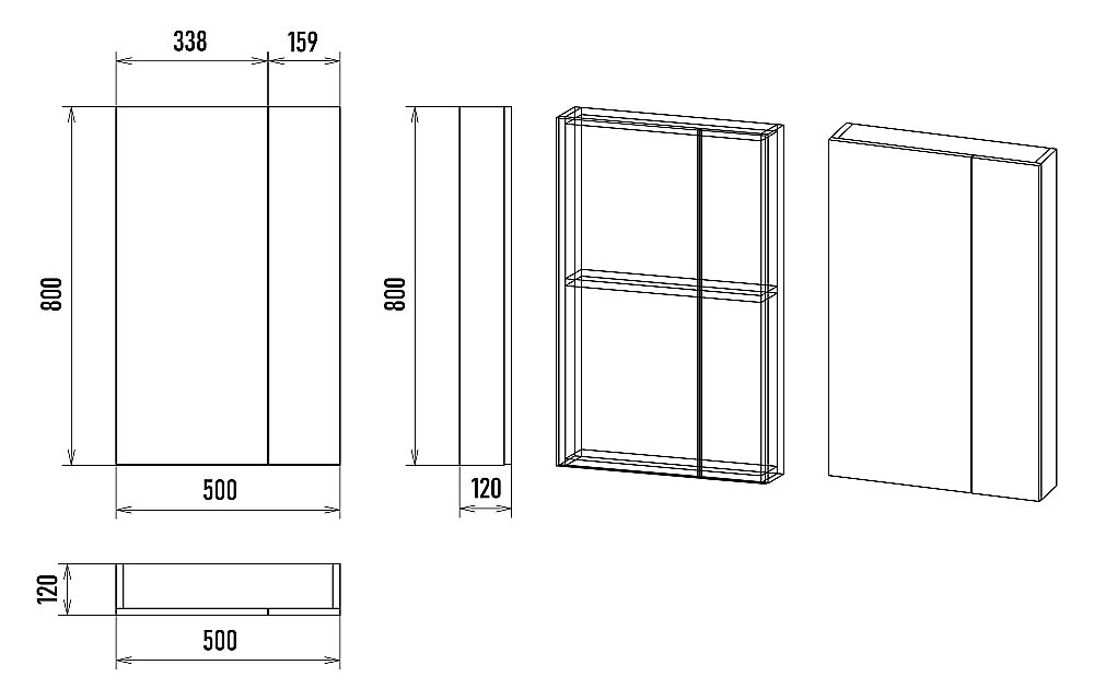 Зеркальный шкаф Misty Балтика 50 Э-Бал04050-011 белый купить в интернет-магазине сантехники Sanbest