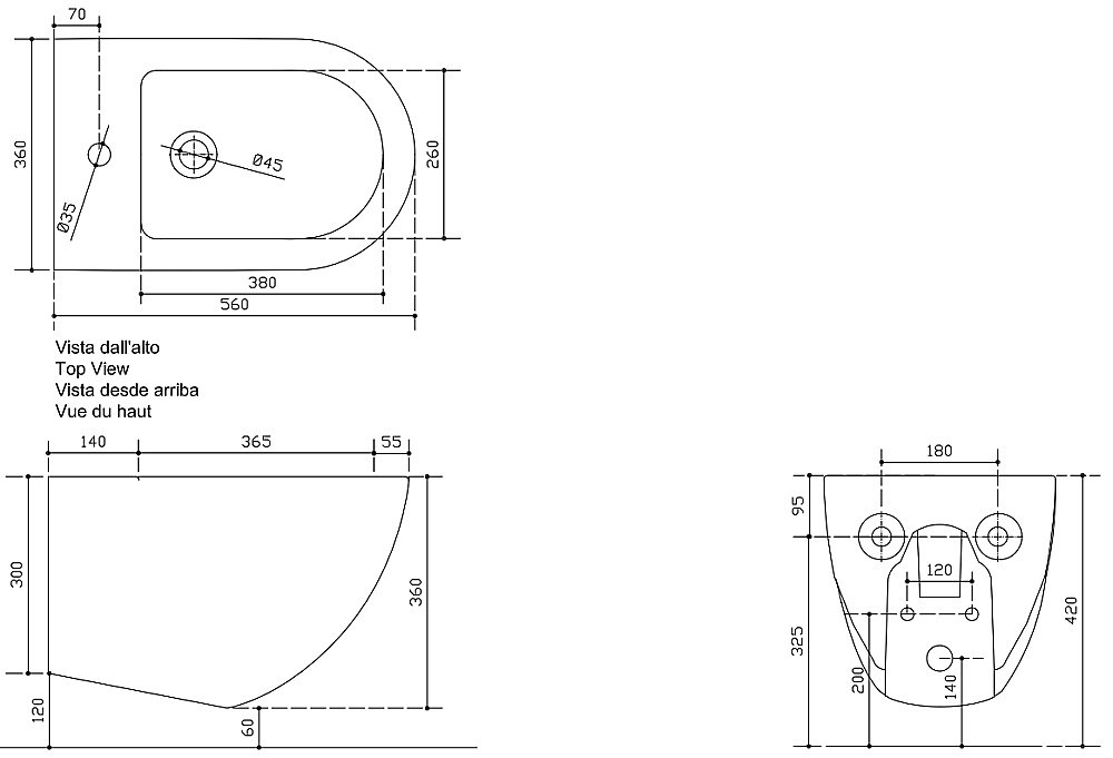 Биде подвесное Galassia Dream 7313 купить в интернет-магазине Sanbest