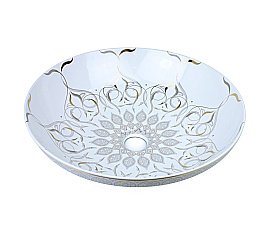 Раковина накладная Bronze de Luxe Persia 40,5 2008 белая, с декором купить в интернет-магазине Sanbest